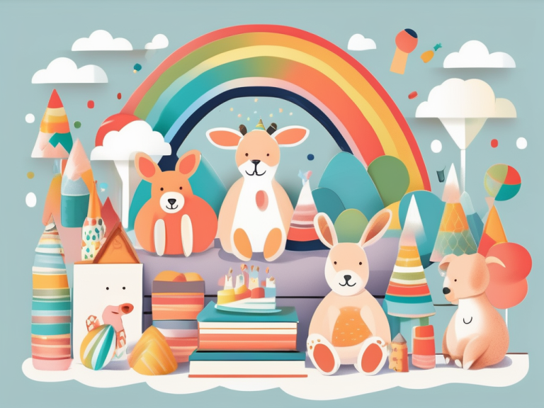A colorful assortment of age-appropriate toys